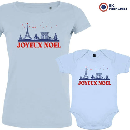 Joyeux Noël Paris Christmas Mom and Child Organic Cotton family Set (Set of 2) - Create Marketplace