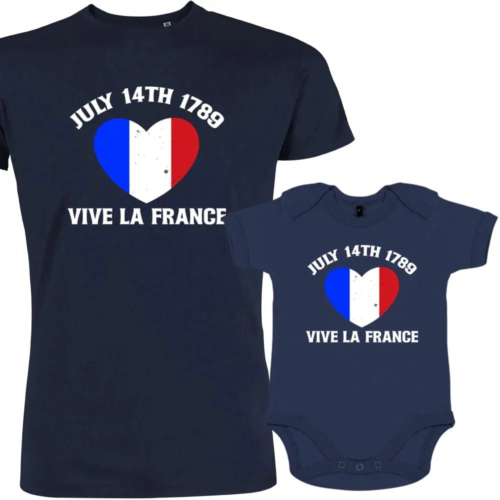 July 14Th Vive La France Dad and Child Organic Cotton family Set (Set of 2) - Create Marketplace