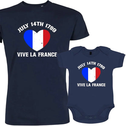 July 14Th Vive La France Dad and Child Organic Cotton family Set (Set of 2) - Create Marketplace