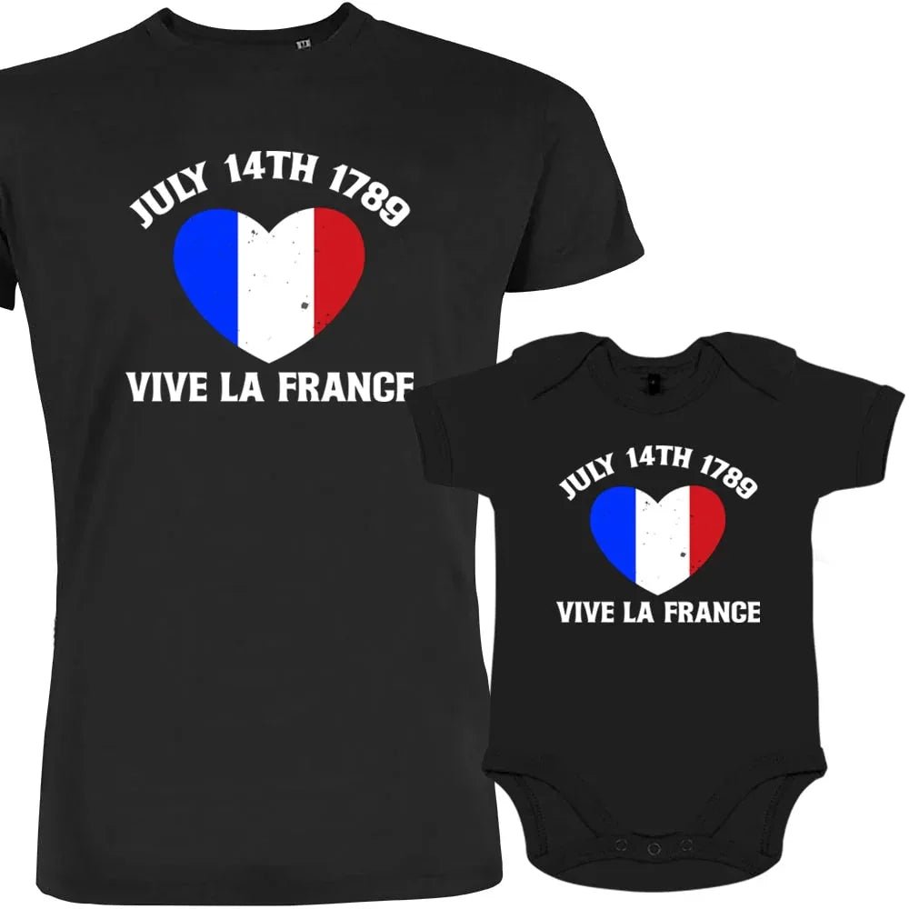 July 14Th Vive La France Dad and Child Organic Cotton family Set (Set of 2) - Create Marketplace