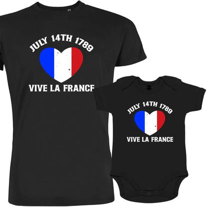 July 14Th Vive La France Dad and Child Organic Cotton family Set (Set of 2) - Create Marketplace