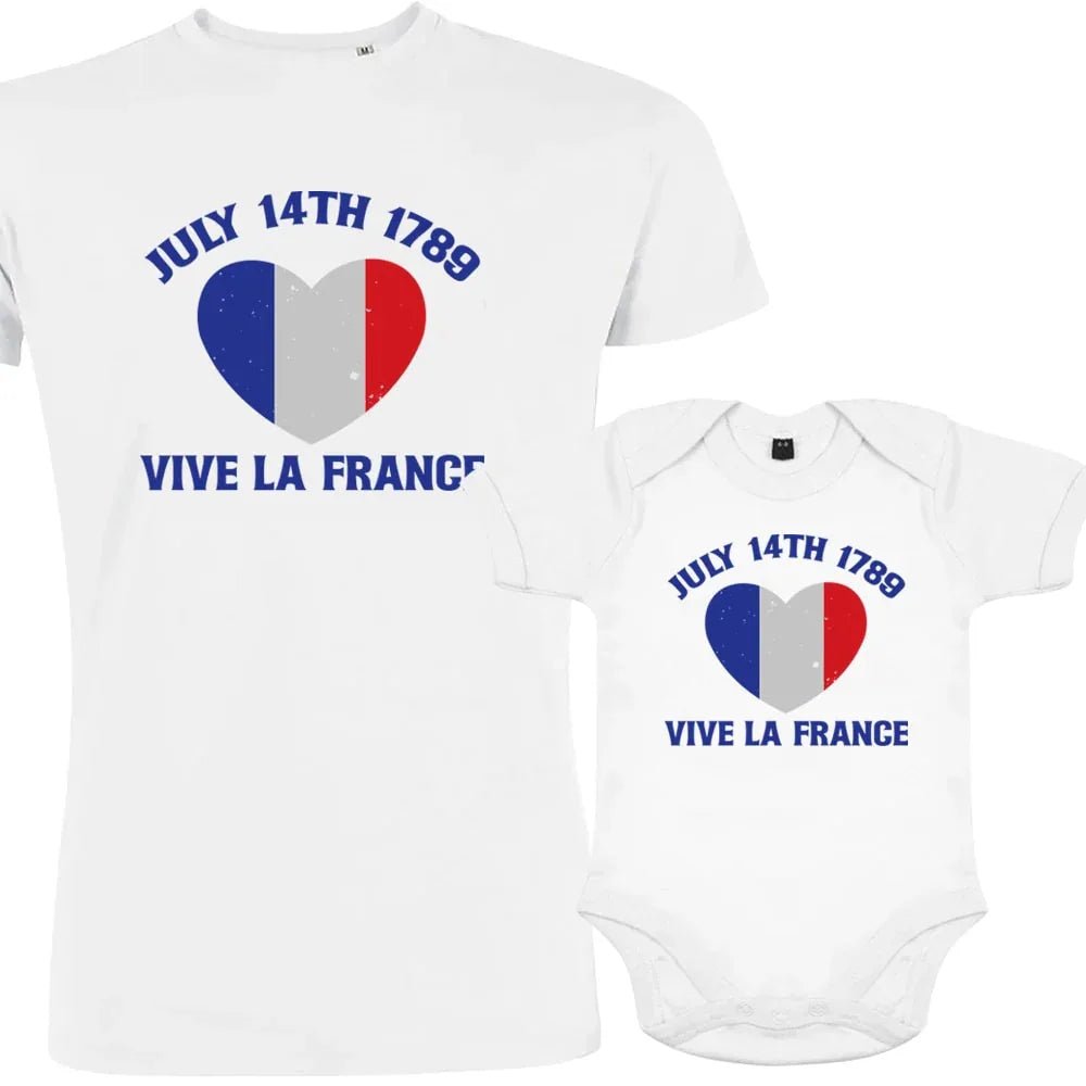 July 14Th Vive La France Dad and Child Organic Cotton family Set (Set of 2) - Create Marketplace
