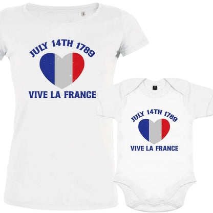 July 14Th Vive La France Mom and Baby Organic Cotton family Set (Set of 2) - Create Marketplace