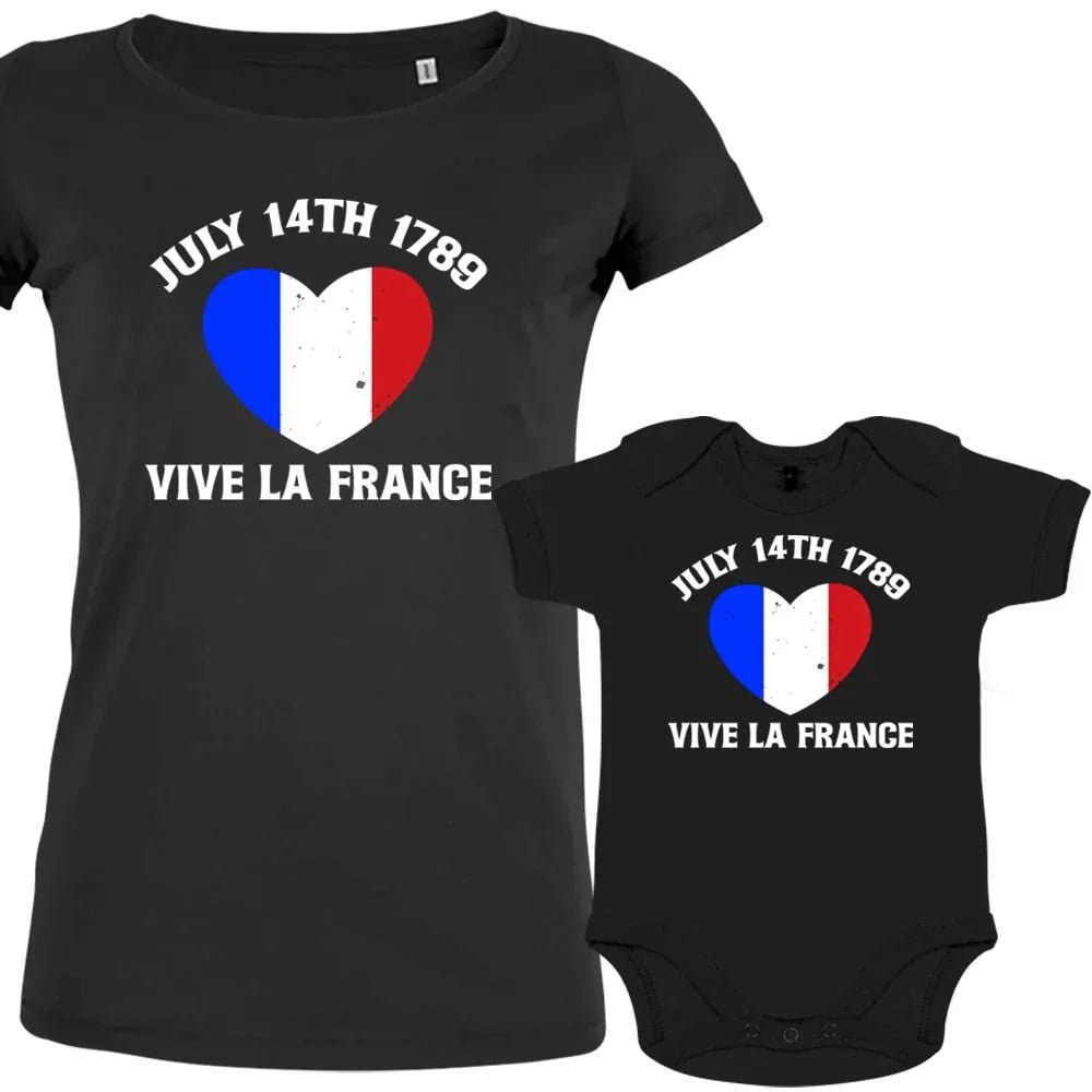 July 14Th Vive La France Mom and Baby Organic Cotton family Set (Set of 2) - Create Marketplace