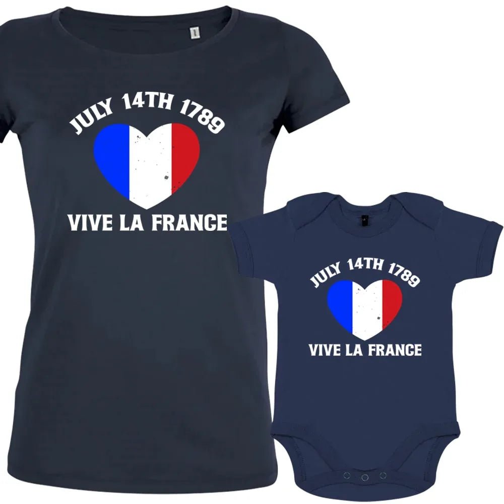 July 14Th Vive La France Mom and Baby Organic Cotton family Set (Set of 2) - Create Marketplace