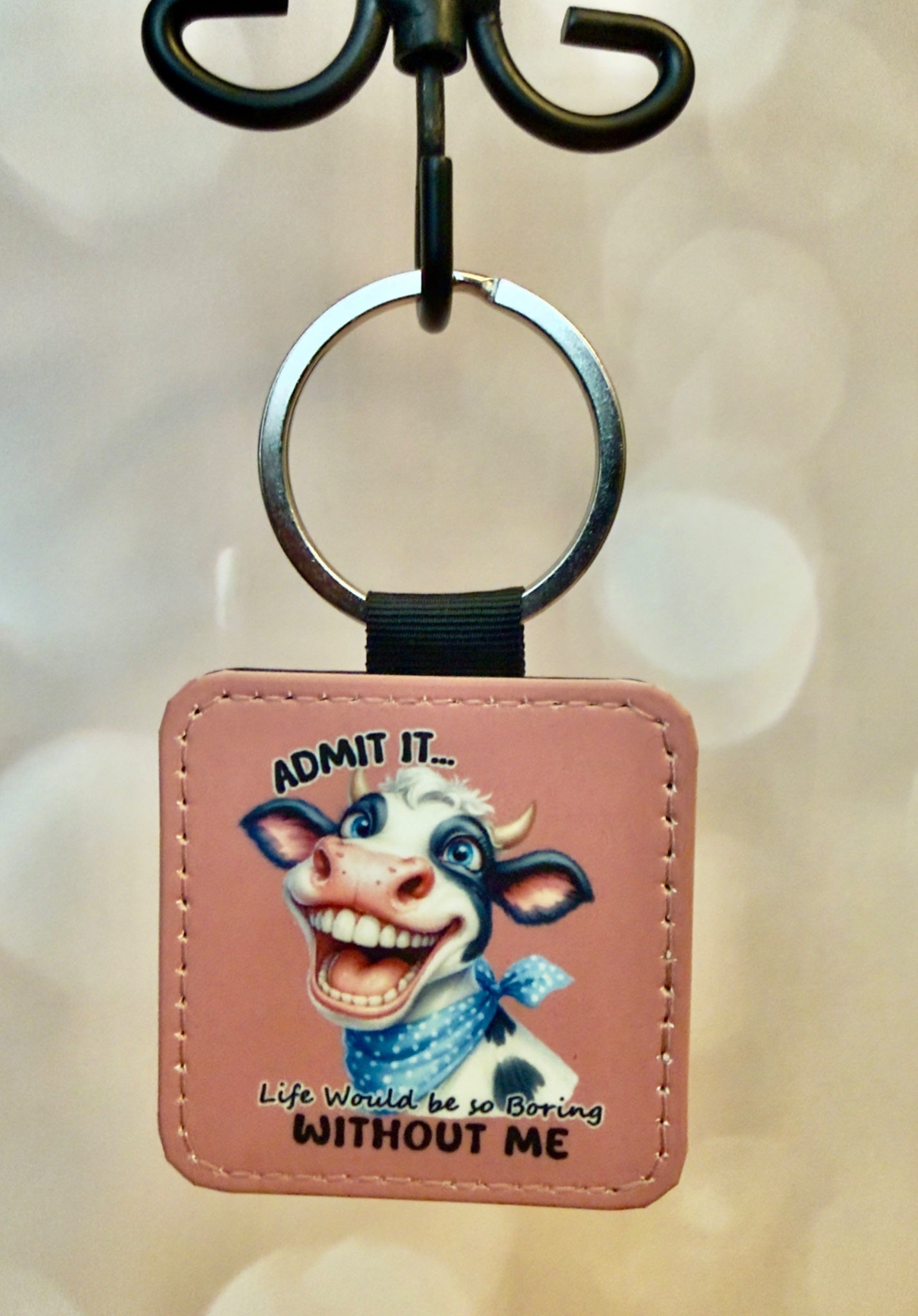 Keychain (Sq) - Admit It Cow - Create Marketplace