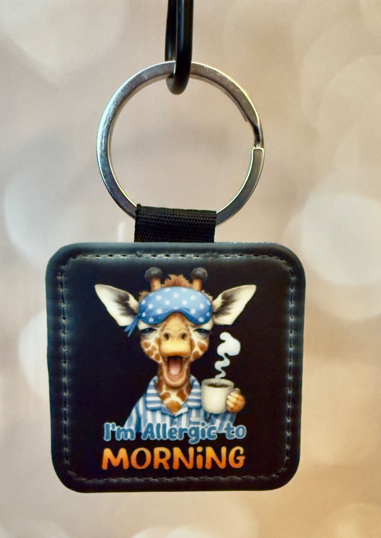 Keychain (Sq) - Allergic Giraffe - Create Marketplace