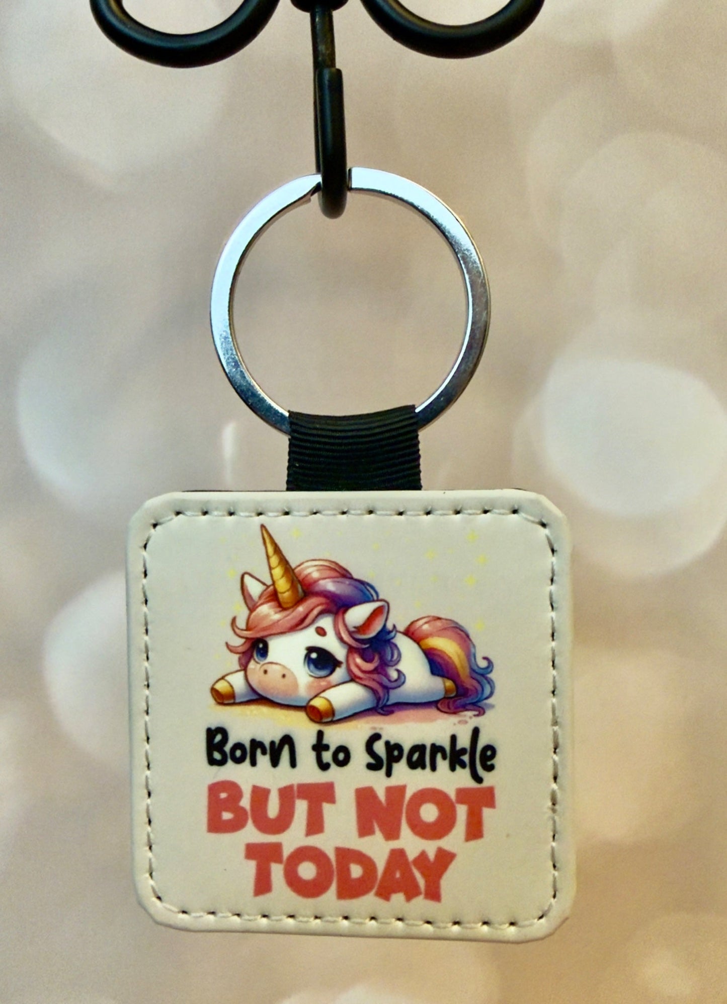 Keychain (Sq) - Born To Sparkle - Create Marketplace