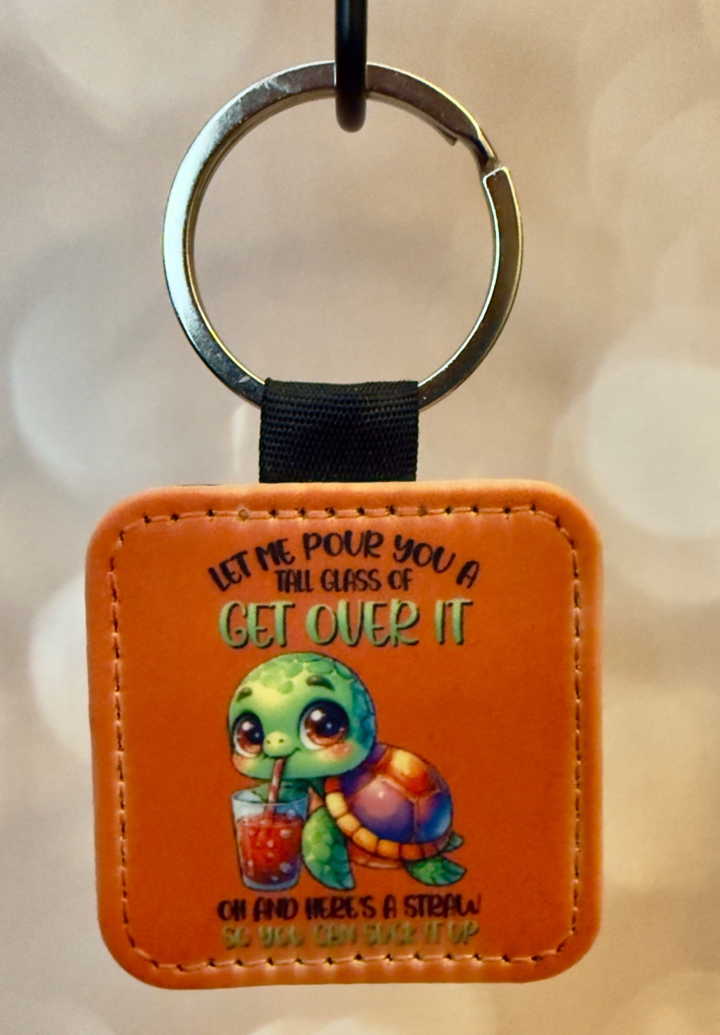 Keychain (Sq) - Get Over It - Create Marketplace