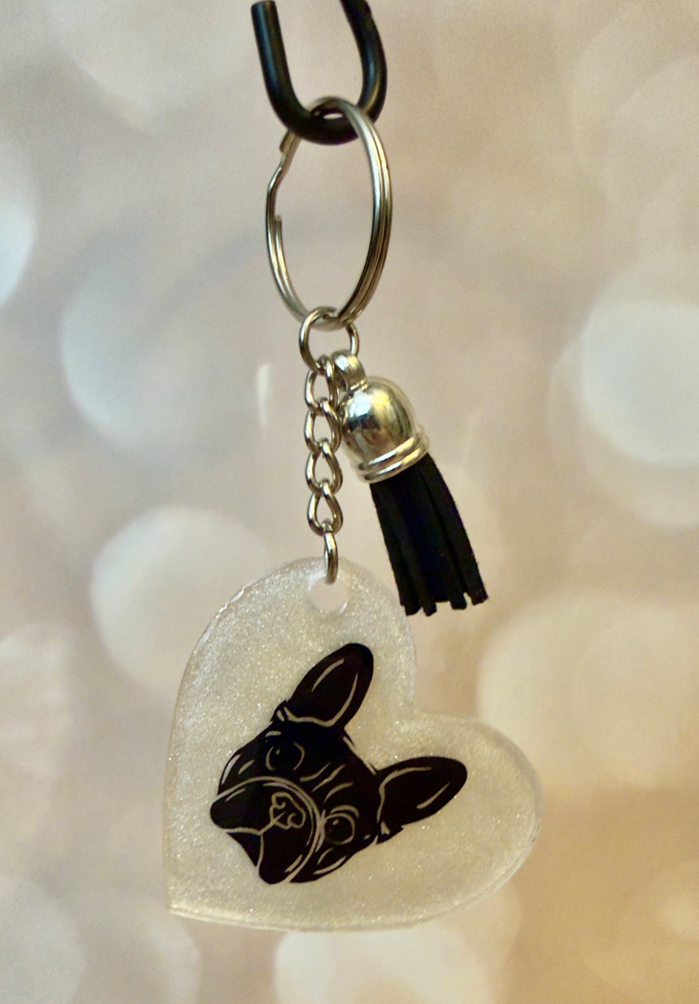 Keychaing (RE) - Heart Frenchie - Create Marketplace