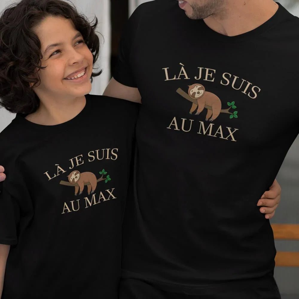Là Je Suis Au Max Dad and Child Organic Cotton T-Shirts family Set (Set of 2) - Create Marketplace