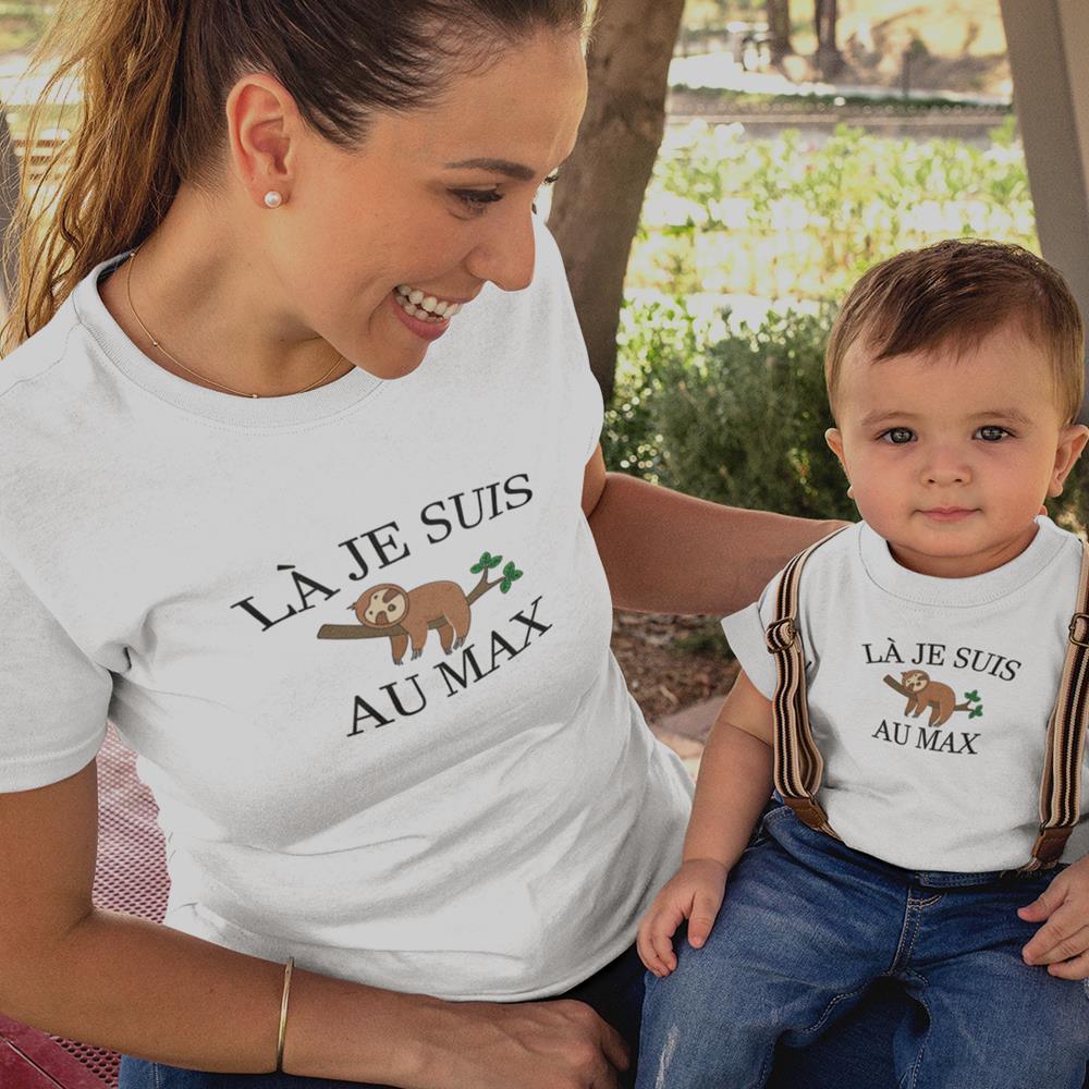 Là Je Suis Au Max Mom and Child Organic Cotton T-Shirts family Set (Set of 2) - Create Marketplace