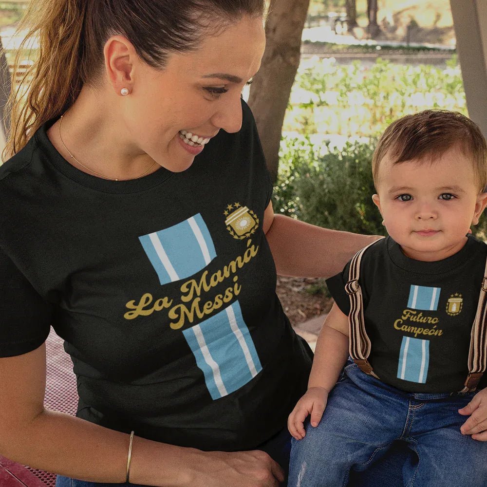 La Mamá Messi, Futuro Campeón Mom and Child Organic Cotton T-Shirts family Set (Set of 2) - Create Marketplace
