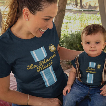 La Mamá Messi, Futuro Campeón Mom and Child Organic Cotton T-Shirts family Set (Set of 2) - Create Marketplace