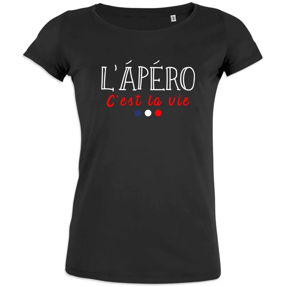 L'apéro C'est La Vie Women's Organic Cotton Tee - Create Marketplace