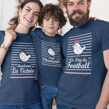 Le Père Du Football, Madame La Victoire, Petit Champion Dad Mom and Kid Matching Organic Cotton T-Shirts Family Set (Set of 3) - Create Marketplace