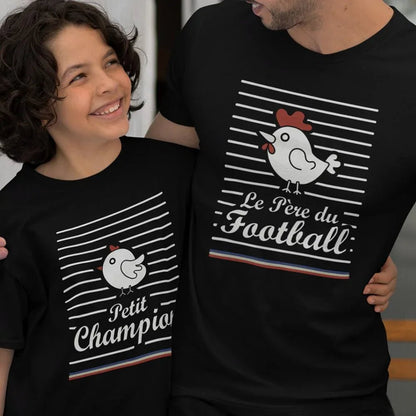 Le Père Du Football, Petit Champion Dad and Child Organic Cotton T-Shirts Family Set (Set of 2) - Create Marketplace