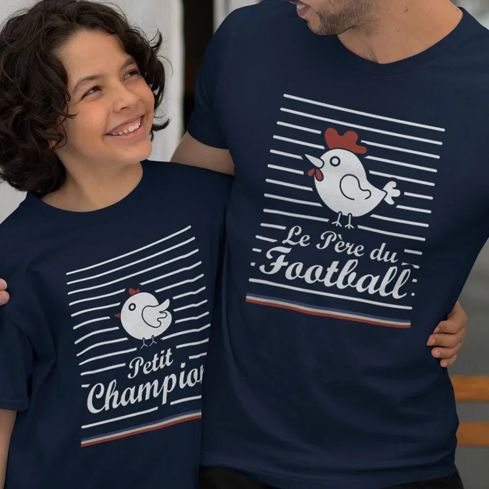 Le Père Du Football, Petit Champion Dad and Child Organic Cotton T-Shirts Family Set (Set of 2) - Create Marketplace