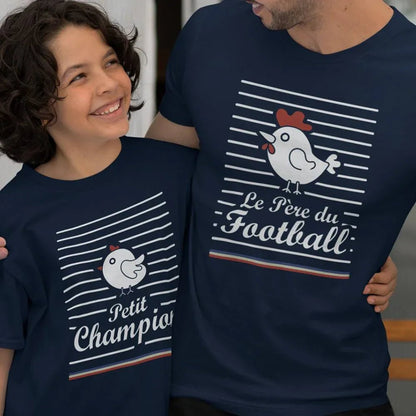 Le Père Du Football, Petit Champion Dad and Child Organic Cotton T-Shirts Family Set (Set of 2) - Create Marketplace