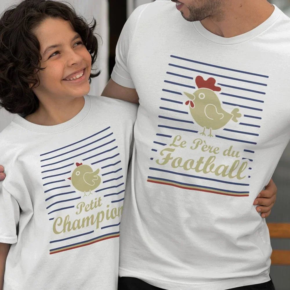 Le Père Du Football, Petit Champion Dad and Child Organic Cotton T-Shirts Family Set (Set of 2) - Create Marketplace