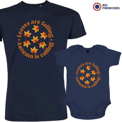 Leaves Are Falling Autumn Is Calling Dad and Child Organic Cotton family Set (Set of 2) - Create Marketplace