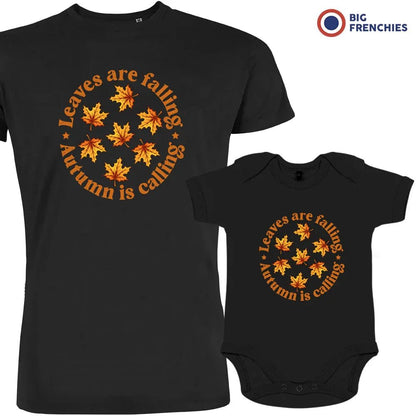 Leaves Are Falling Autumn Is Calling Dad and Child Organic Cotton family Set (Set of 2) - Create Marketplace
