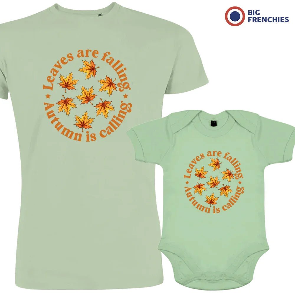 Leaves Are Falling Autumn Is Calling Dad and Child Organic Cotton family Set (Set of 2) - Create Marketplace