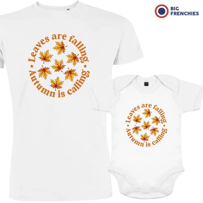 Leaves Are Falling Autumn Is Calling Dad and Child Organic Cotton family Set (Set of 2) - Create Marketplace