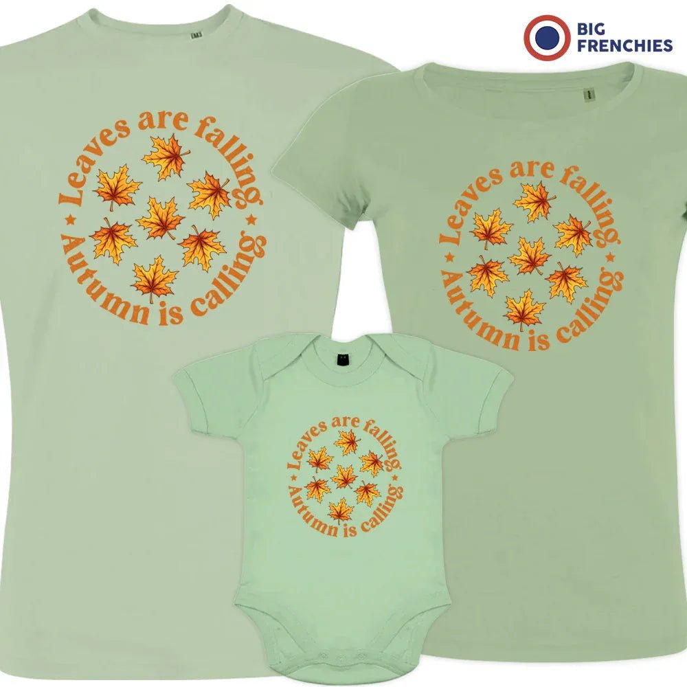 Leaves Are Falling Autumn Is Calling Matching Organic Cotton Family Set (Set of 3) - Create Marketplace