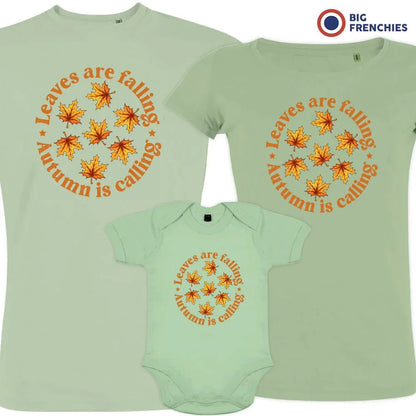 Leaves Are Falling Autumn Is Calling Matching Organic Cotton Family Set (Set of 3) - Create Marketplace