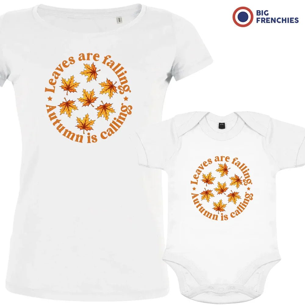 Leaves Are Falling Autumn Is Calling Mom and Child Organic Cotton family Set (Set of 2) - Create Marketplace