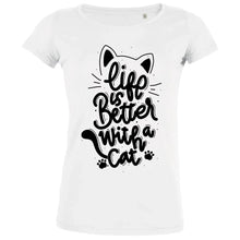 Life Is Better With A Cat Women's Organic Tee - Create Marketplace