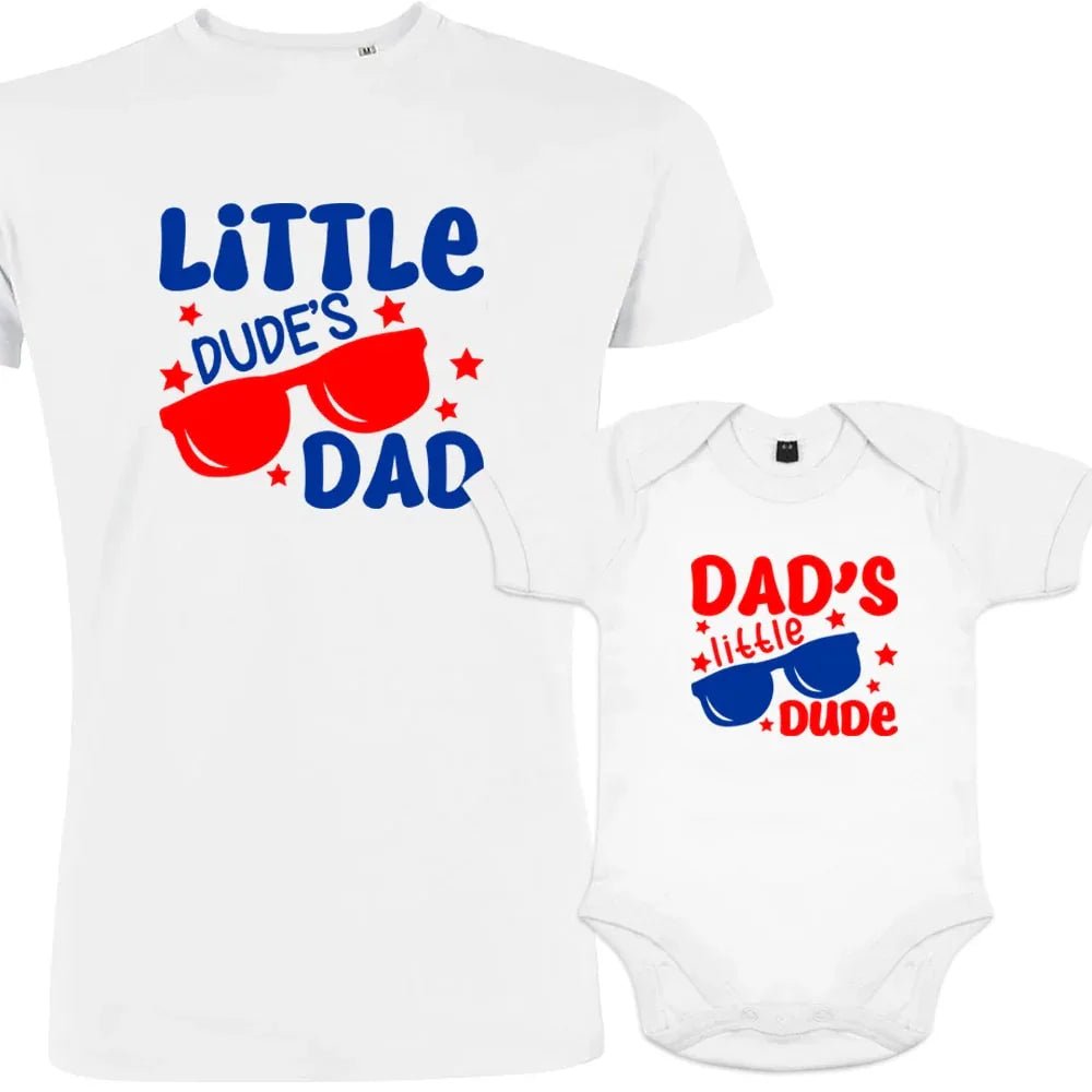 Little Dude's Dad and Dad's Little Dude Matching Organic Cotton Outfit - Create Marketplace