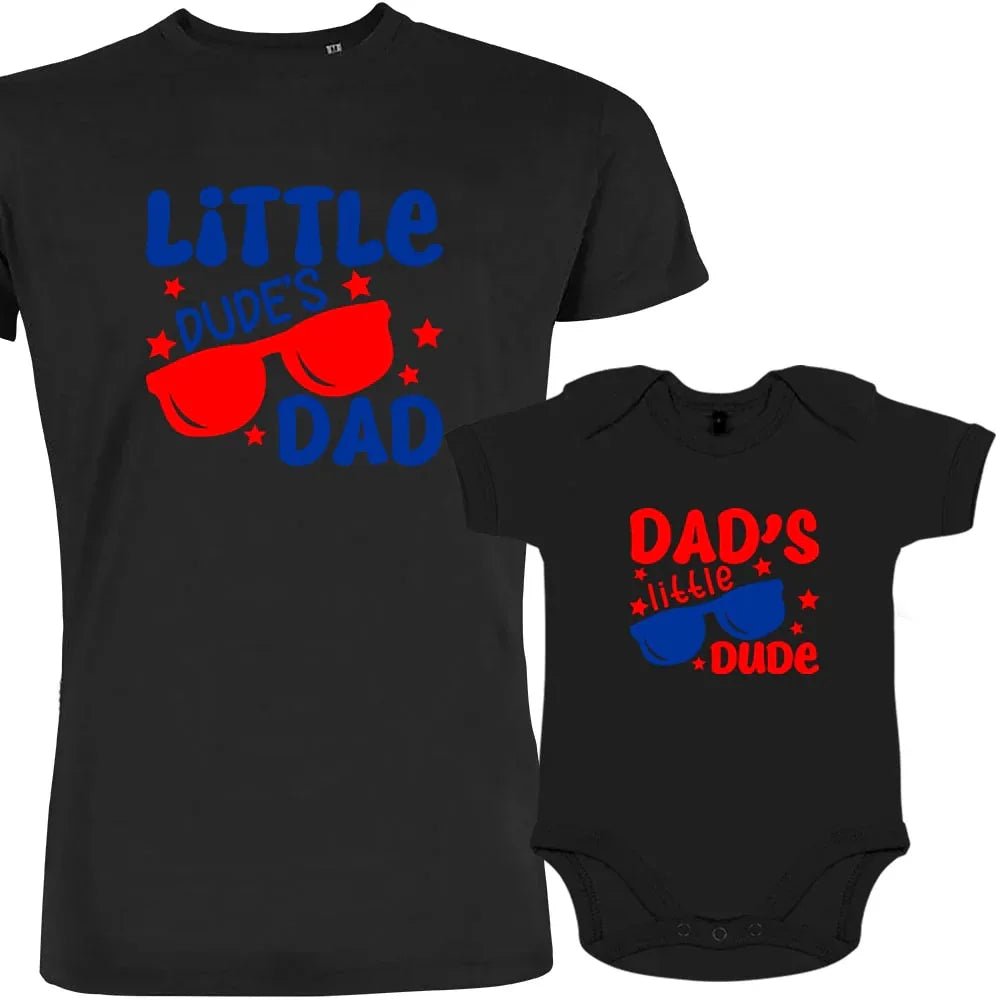Little Dude's Dad and Dad's Little Dude Matching Organic Cotton Outfit - Create Marketplace