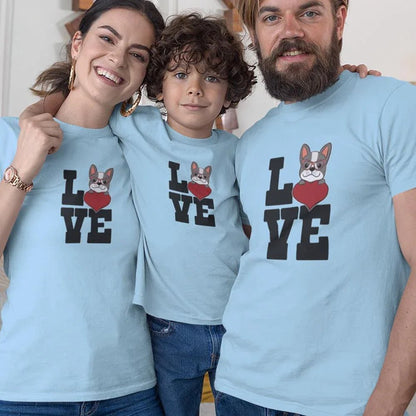 Love French Bulldog Matching Organic Cotton T-Shirts Family Set (Set of 3) - Create Marketplace