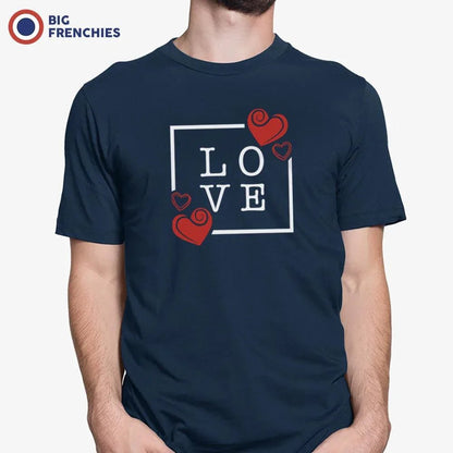Love with Hearts Men's Organic Cotton Tee - Create Marketplace