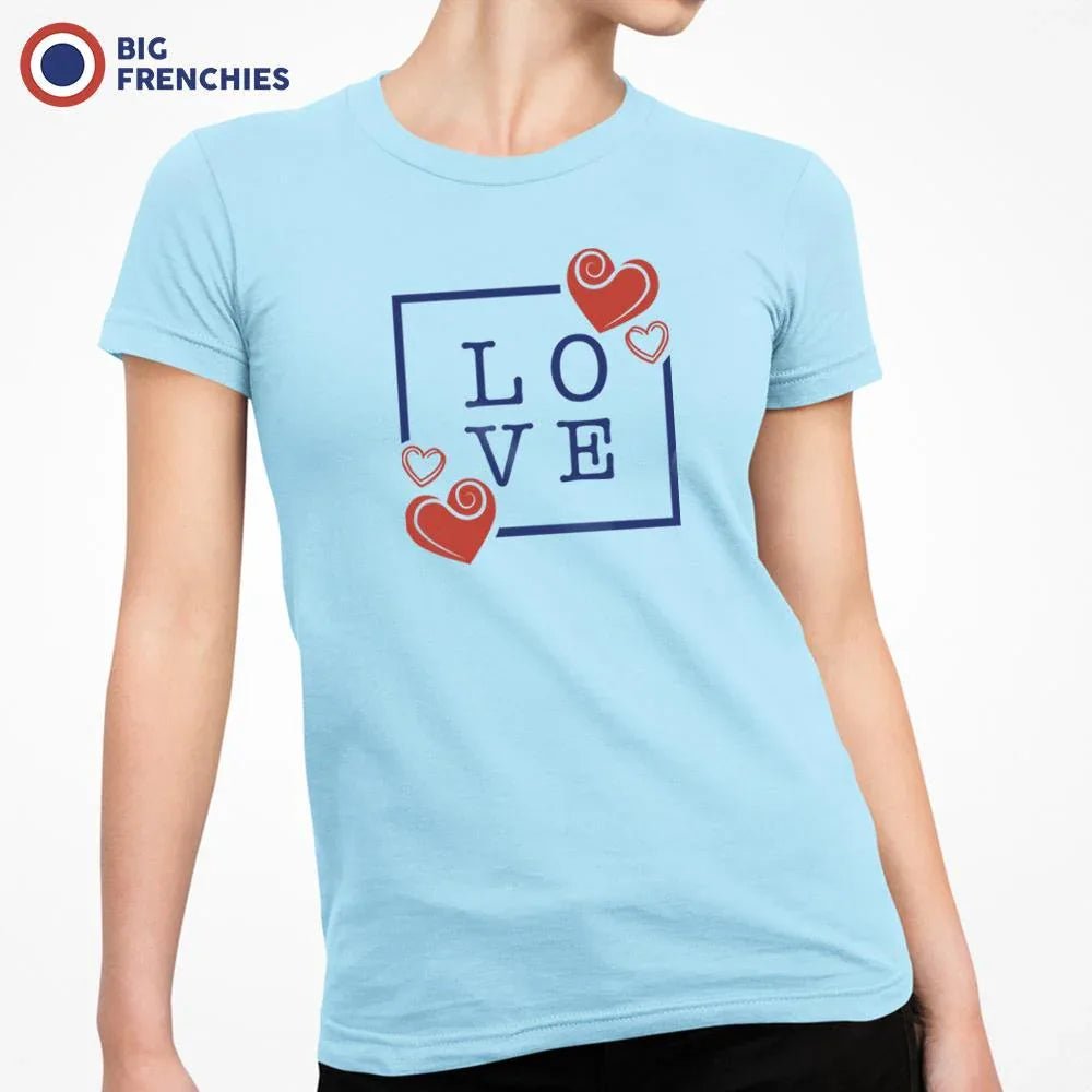 Love with Hearts Women's Organic Cotton Tee - Create Marketplace