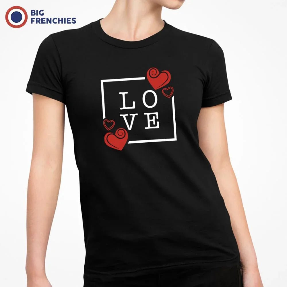 Love with Hearts Women's Organic Cotton Tee - Create Marketplace