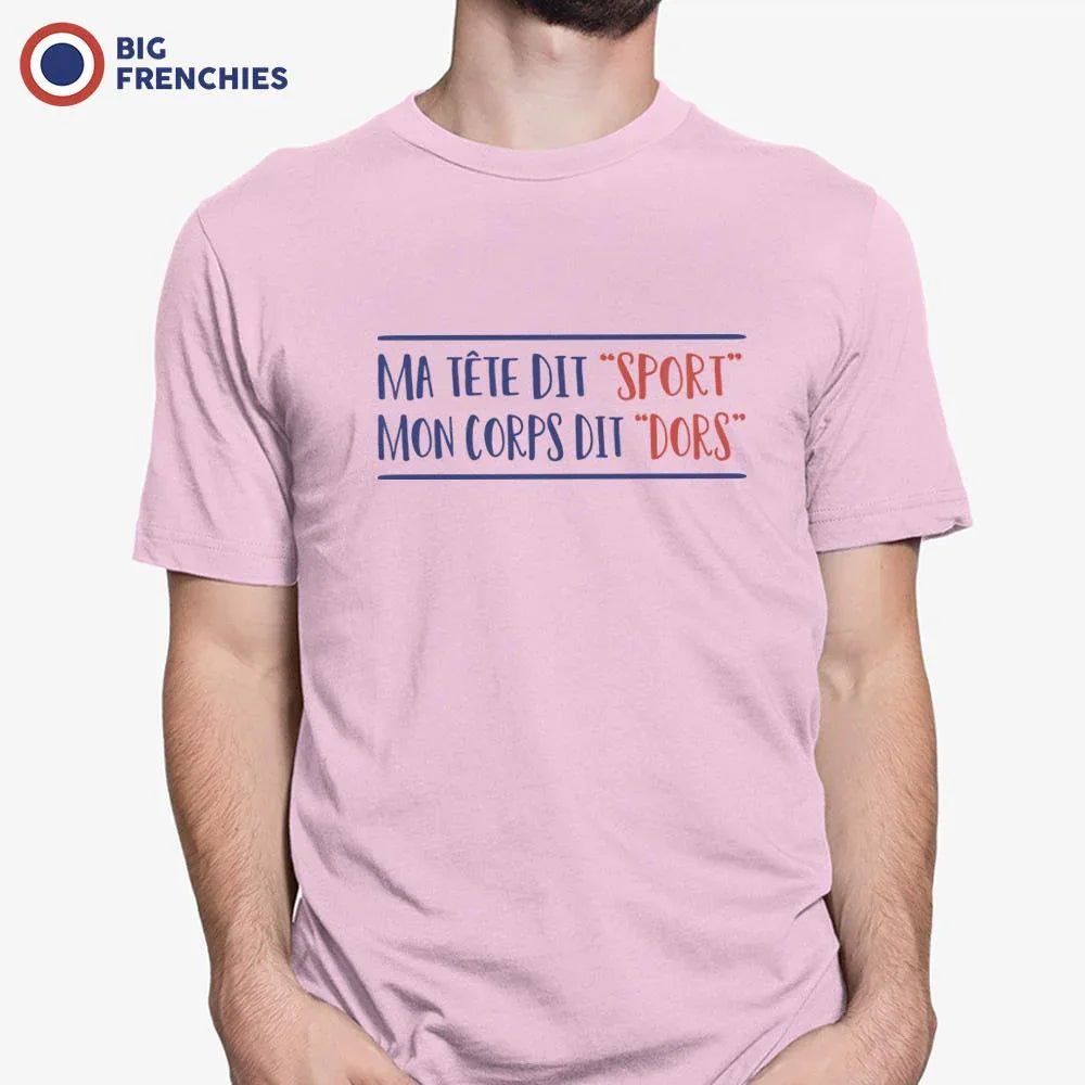 M'a Tête Me Dit Sport Et Mon Corps Me Dit Dors Men's Organic Cotton Tee - Create Marketplace
