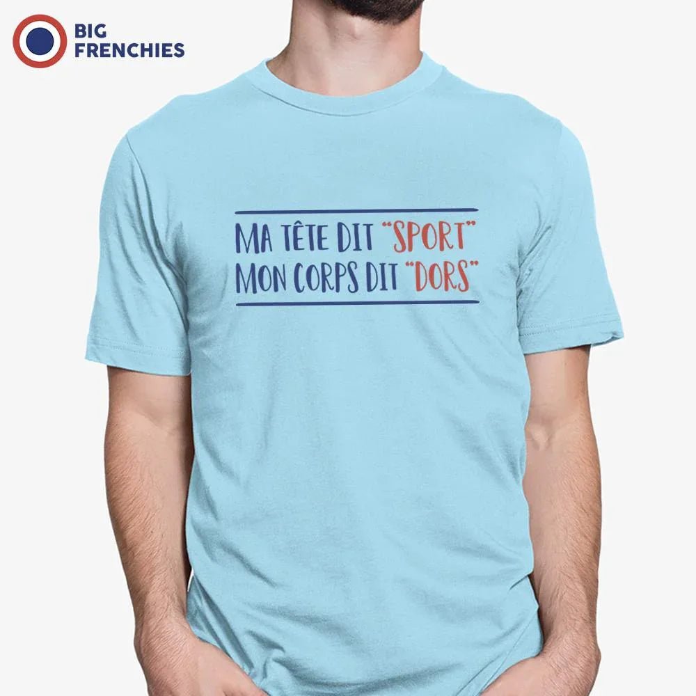 M'a Tête Me Dit Sport Et Mon Corps Me Dit Dors Men's Organic Cotton Tee - Create Marketplace