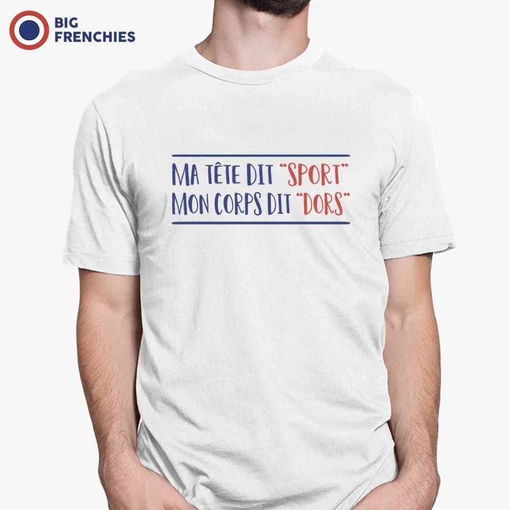 M'a Tête Me Dit Sport Et Mon Corps Me Dit Dors Men's Organic Cotton Tee - Create Marketplace