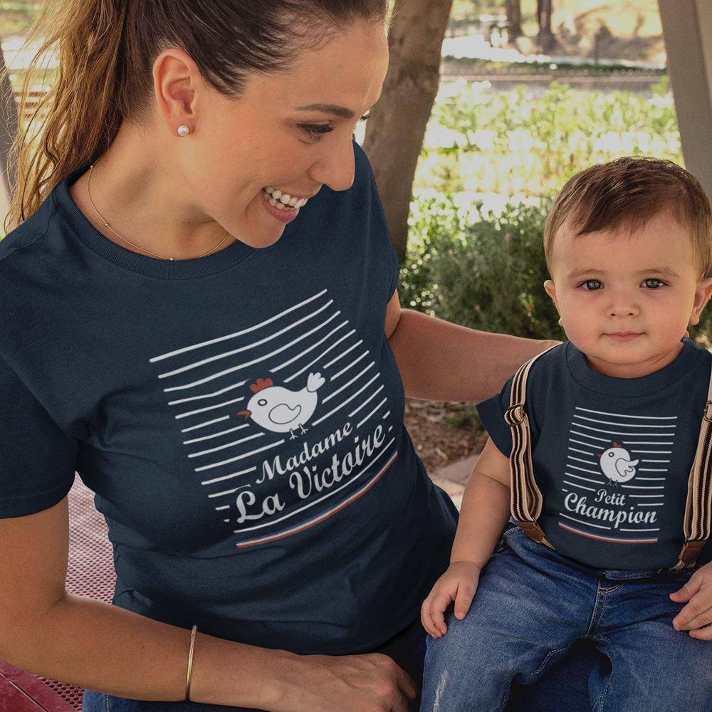 Madame La Victoire, Petit Champion Mom and Child Organic Cotton T-Shirts family Set (Set of 2) - Create Marketplace