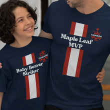 Maple Leaf MVP, Baby Beaver Striker Dad and Child Organic Cotton T-Shirts Family Set (Set of 2) - Create Marketplace