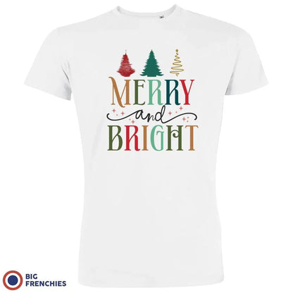 Merry And Bright Christmas Men's Organic Cotton Tee - Create Marketplace