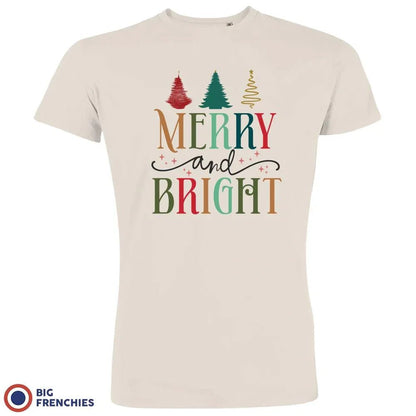 Merry And Bright Christmas Men's Organic Cotton Tee - Create Marketplace
