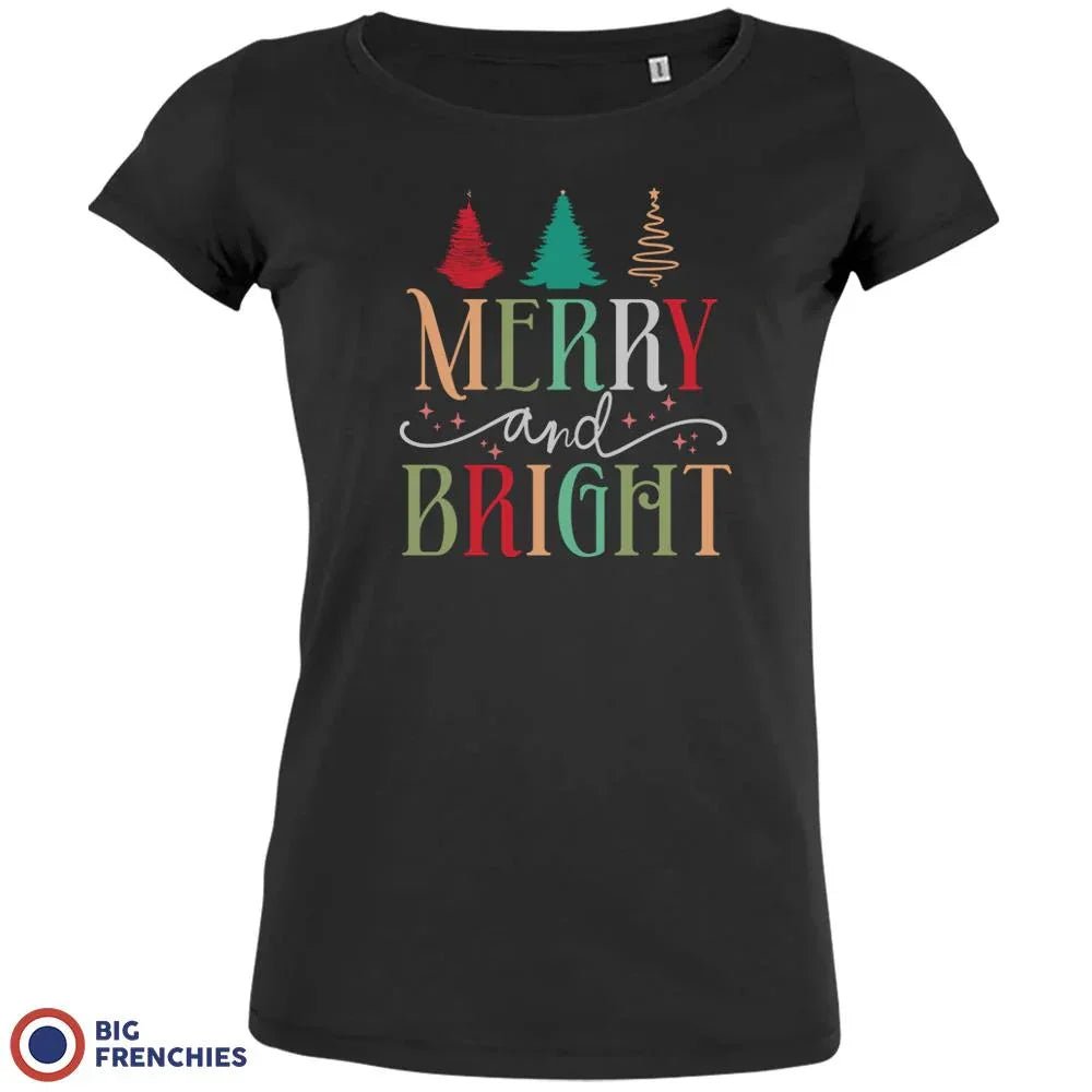 Merry And Bright Christmas Women's Organic Cotton Tee - Create Marketplace
