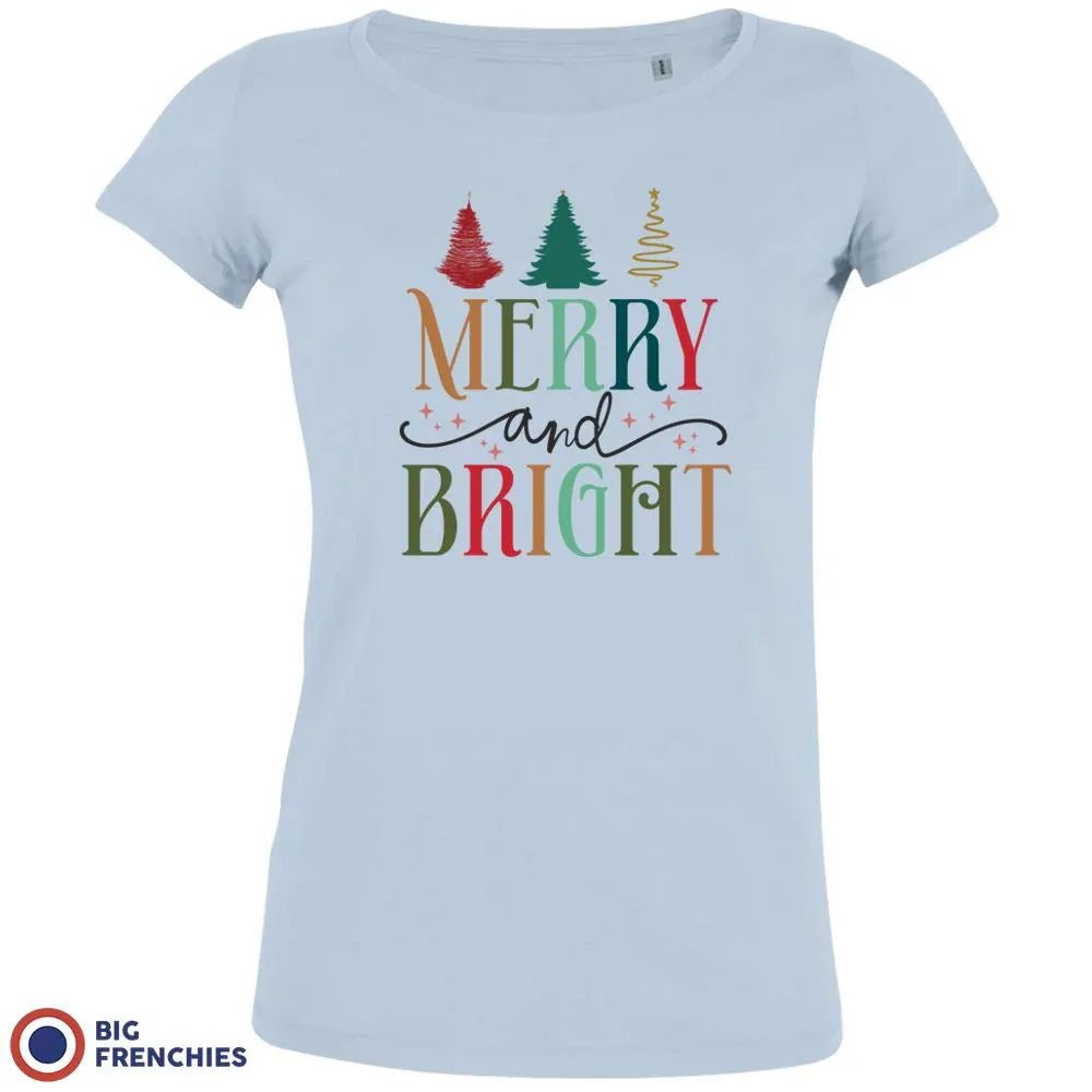 Merry And Bright Christmas Women's Organic Cotton Tee - Create Marketplace