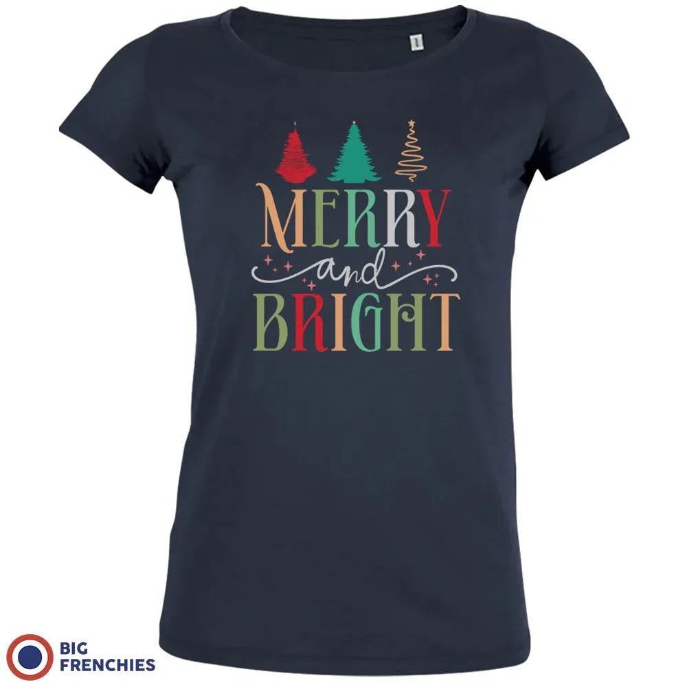Merry And Bright Christmas Women's Organic Cotton Tee - Create Marketplace