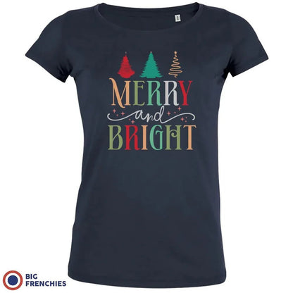 Merry And Bright Christmas Women's Organic Cotton Tee - Create Marketplace