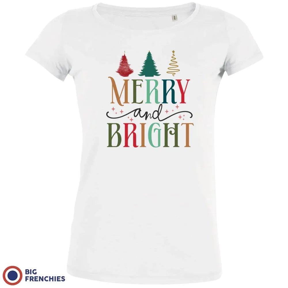 Merry And Bright Christmas Women's Organic Cotton Tee - Create Marketplace